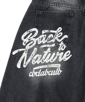 バックポケットロゴバギーデニム