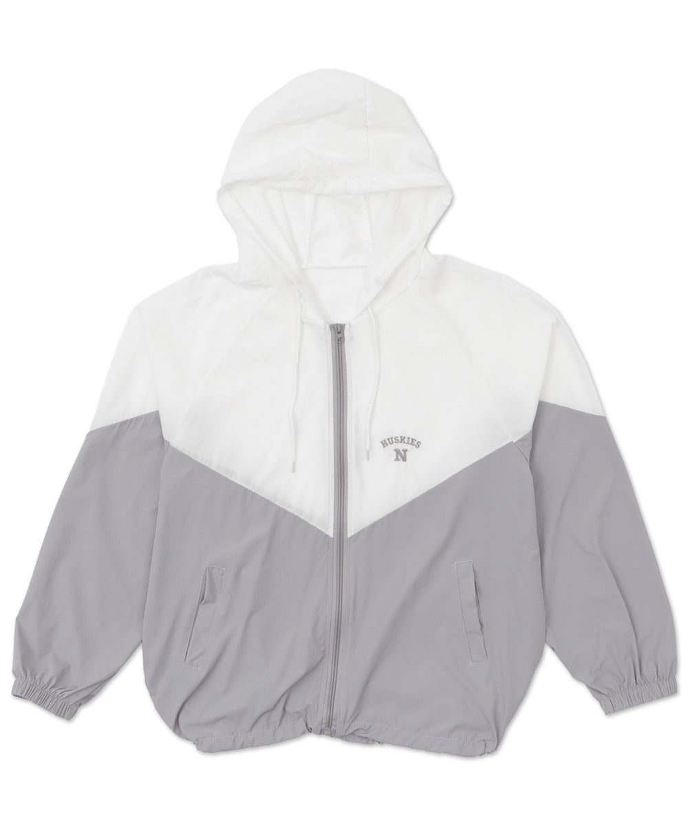 バイカラーナイロンフードジャケット