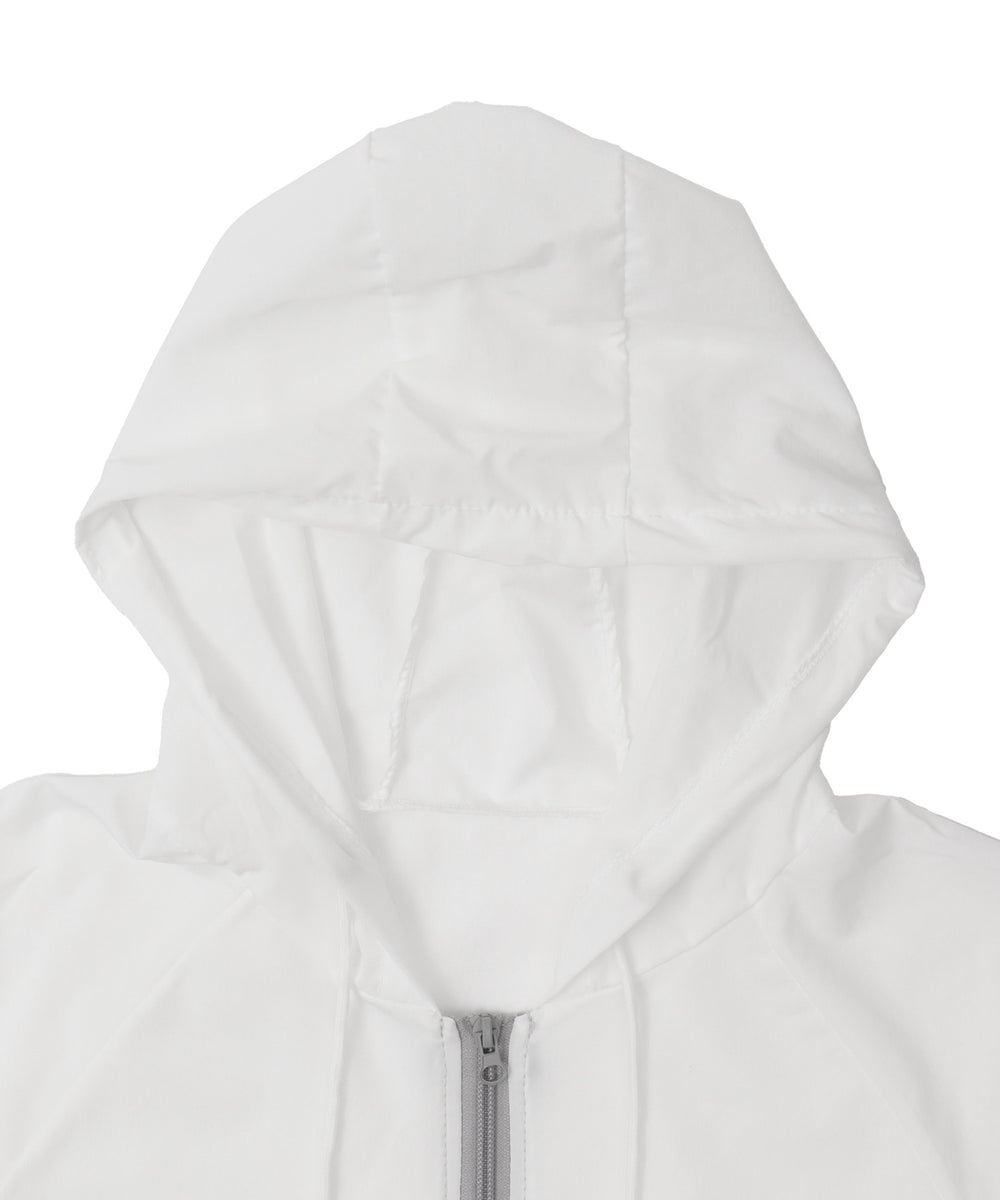 バイカラーナイロンフードジャケット