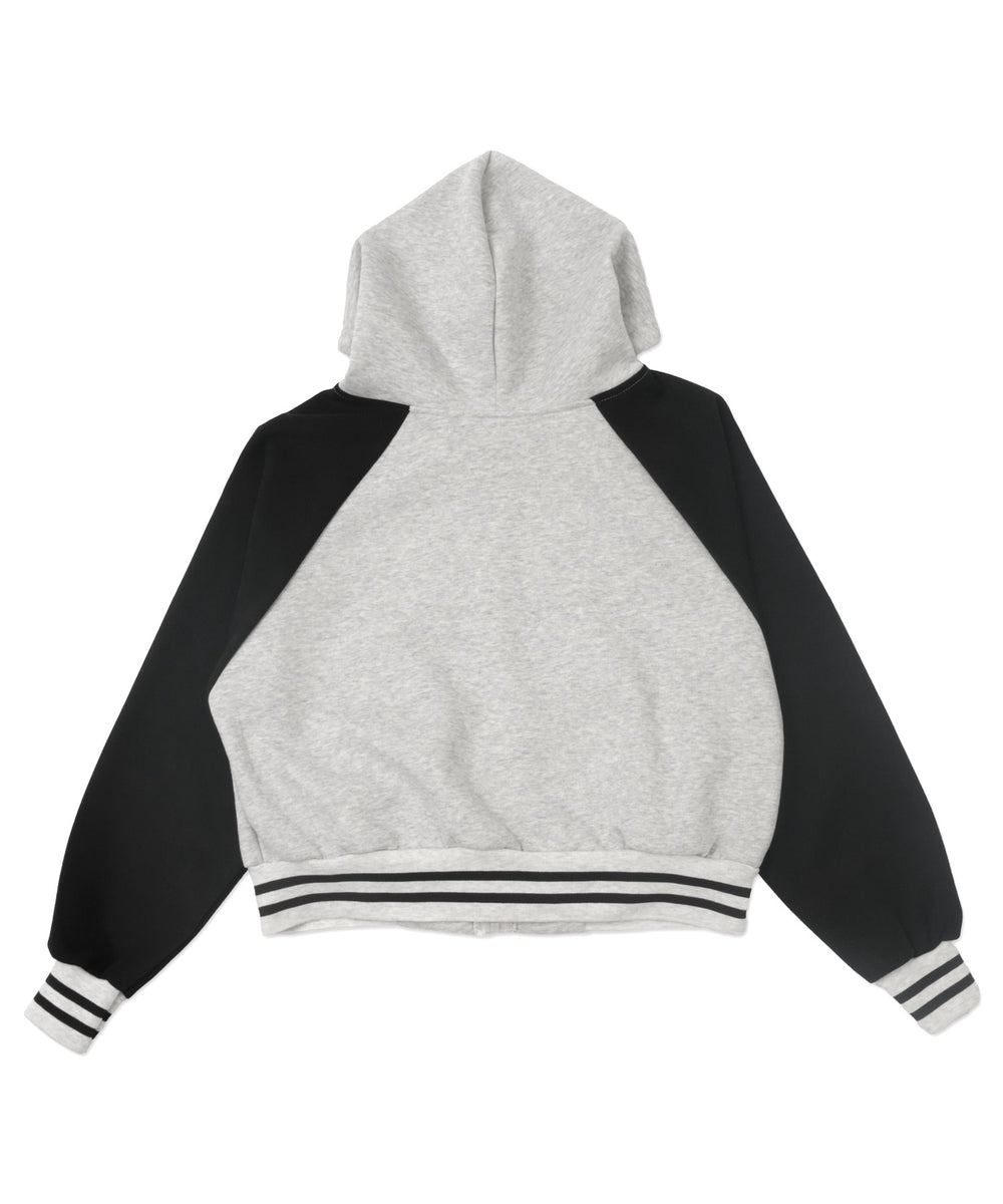 バイカラーロゴラグランジップパーカー