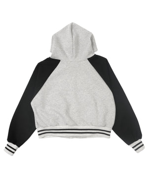 バイカラーロゴラグランジップパーカー