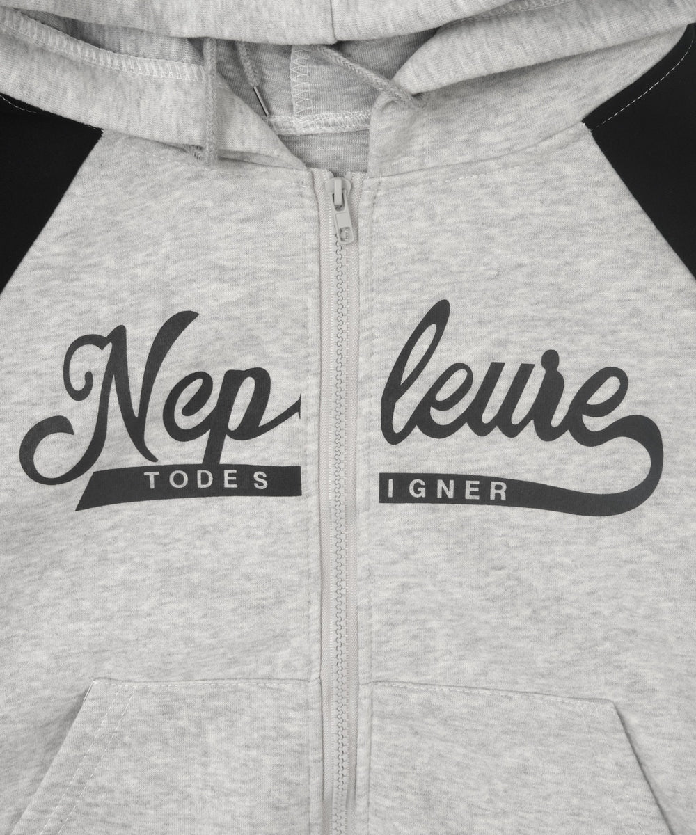 バイカラーロゴラグランジップパーカー