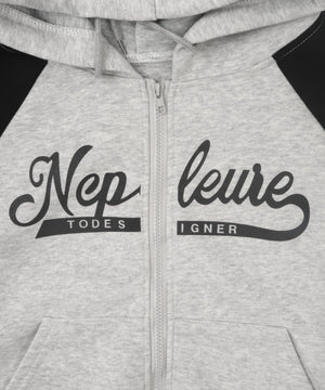 バイカラーロゴラグランジップパーカー