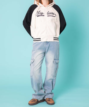 デニム淡　モデル:155cm M着用