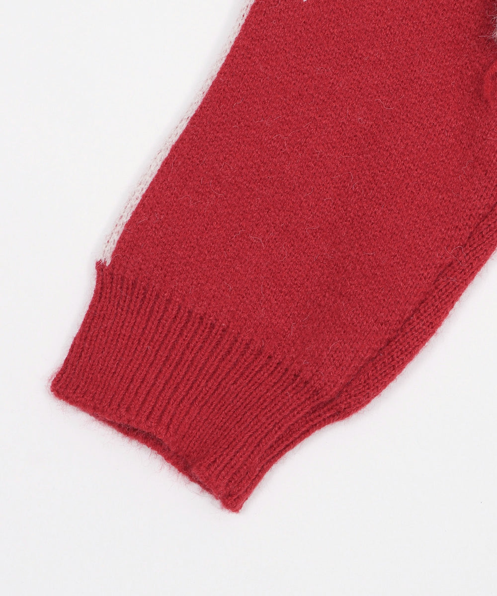 ハーフジップロゴラグランニットプルオーバー