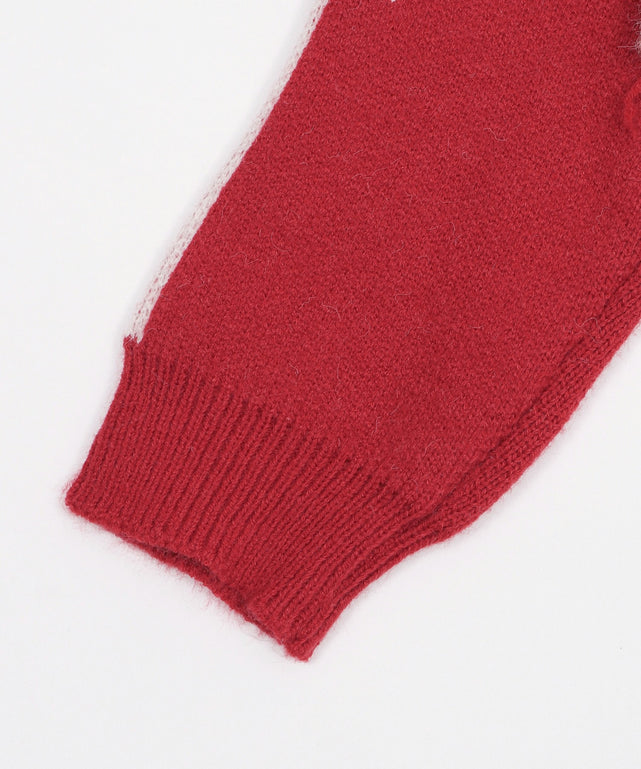 ハーフジップロゴラグランニットプルオーバー