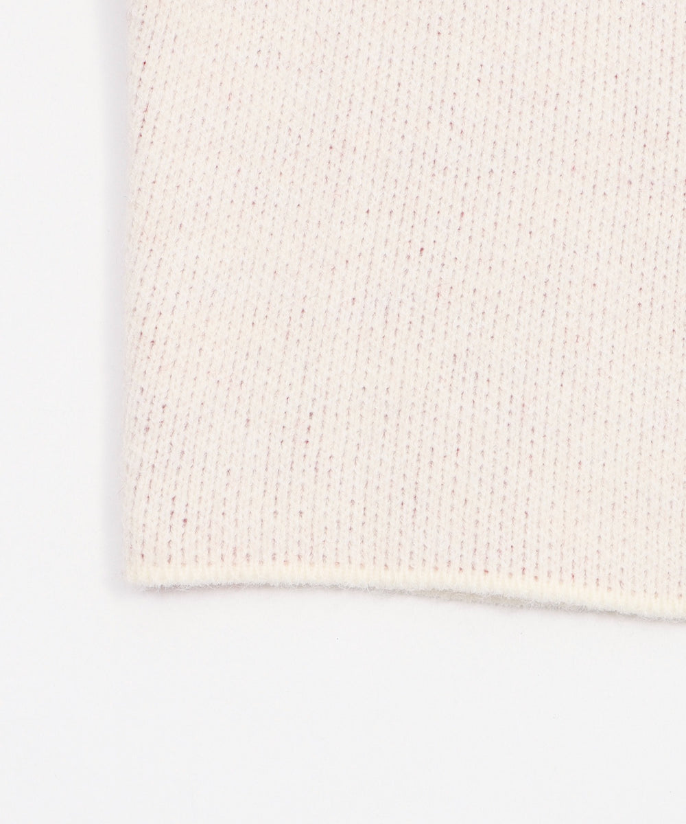 ハーフジップロゴラグランニットプルオーバー