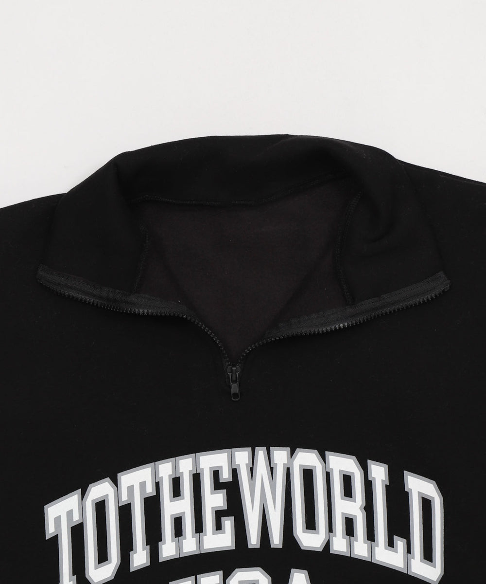 ラインリブハーフZIPビッグスウェット