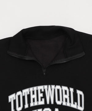 ラインリブハーフZIPビッグスウェット