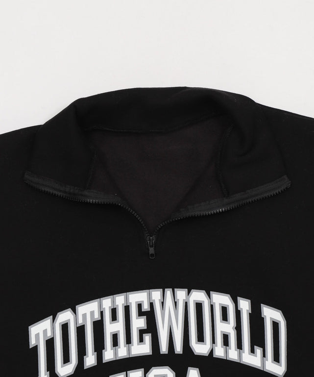 ラインリブハーフZIPビッグスウェット