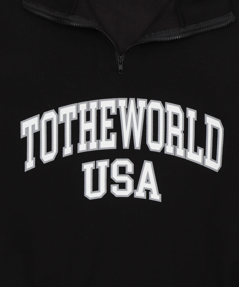 ラインリブハーフZIPビッグスウェット