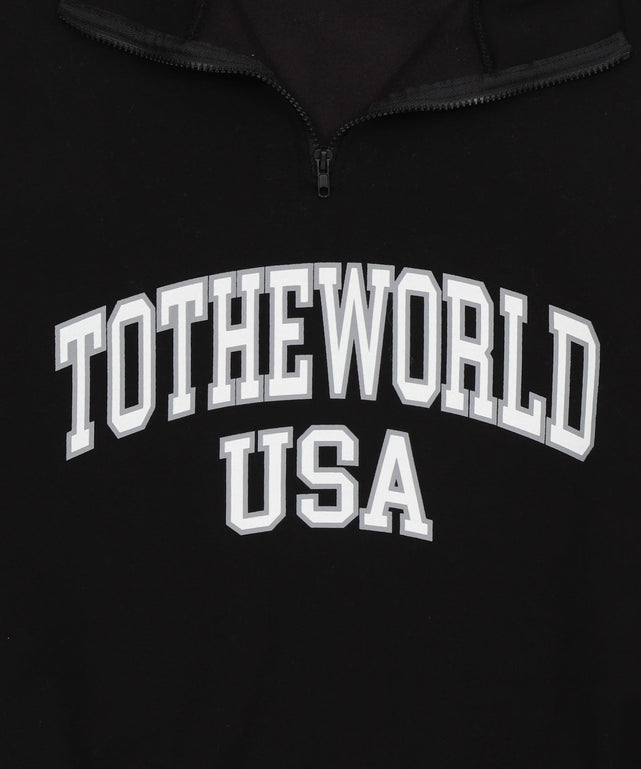 ラインリブハーフZIPビッグスウェット