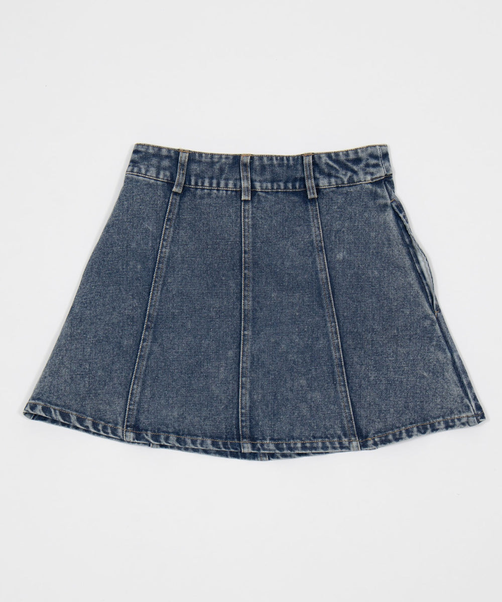 デニムフレアミニスカート