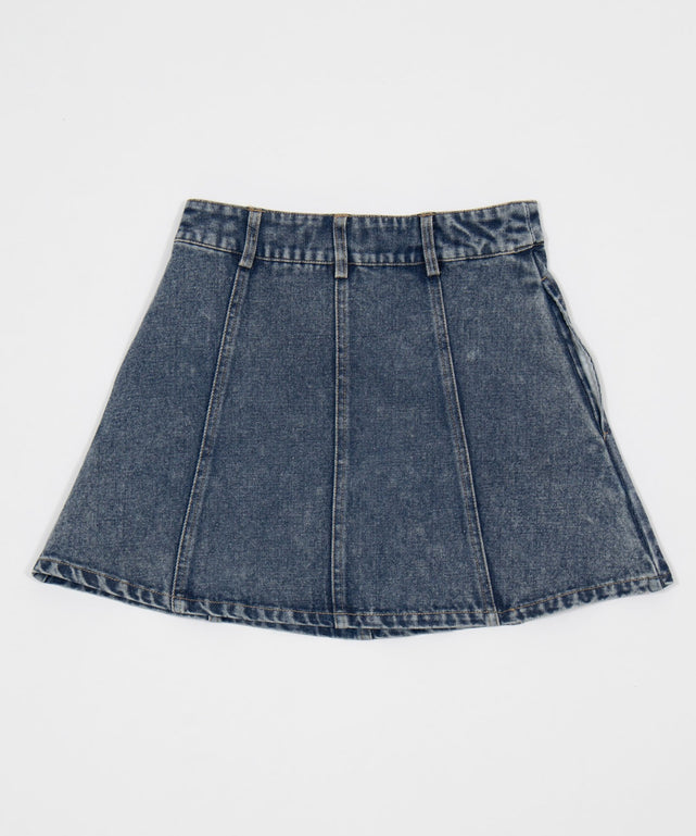 デニムフレアミニスカート