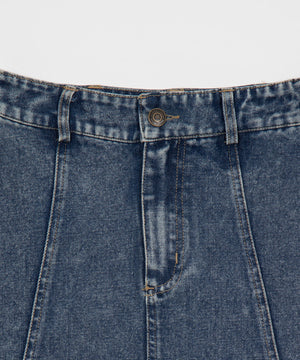 デニムフレアミニスカート