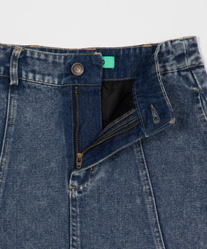 デニムフレアミニスカート