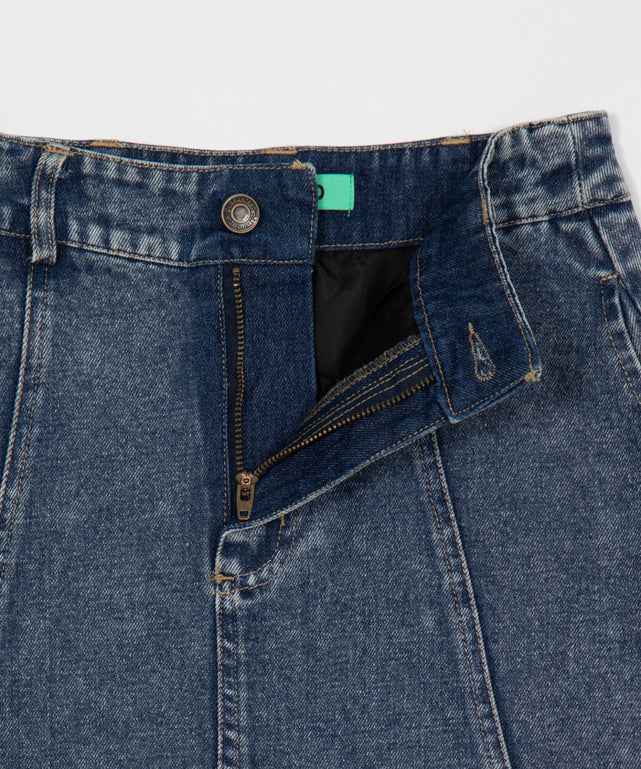 デニムフレアミニスカート