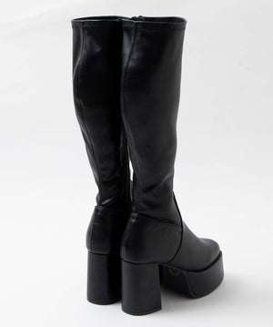 ストーム付きヒールロングブーツ