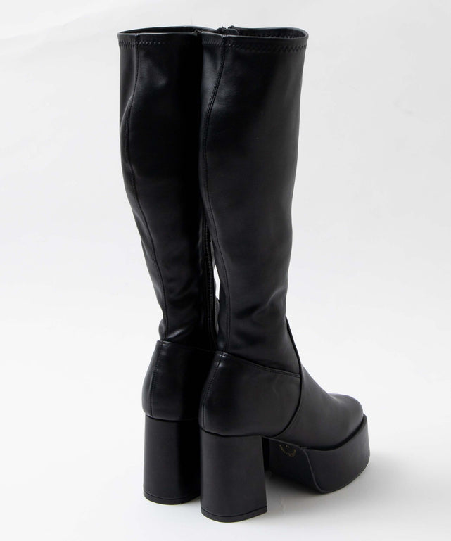 ストーム付きヒールロングブーツ