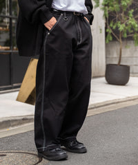 ブラック　配色ステッチ / M