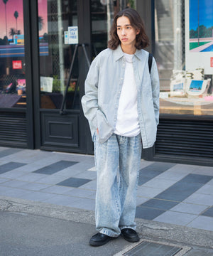 デニム淡加工色 モデル：174cm L着用