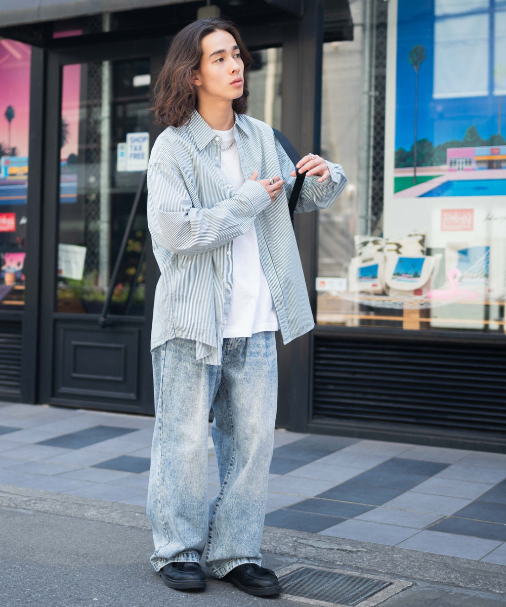 デニム淡加工色 モデル：174cm L着用