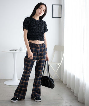 ネイビーチェック　モデル:162cm F着用