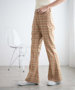 ベージュチェック　モデル:162cm F着用