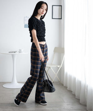 ネイビーチェック　モデル:162cm F着用