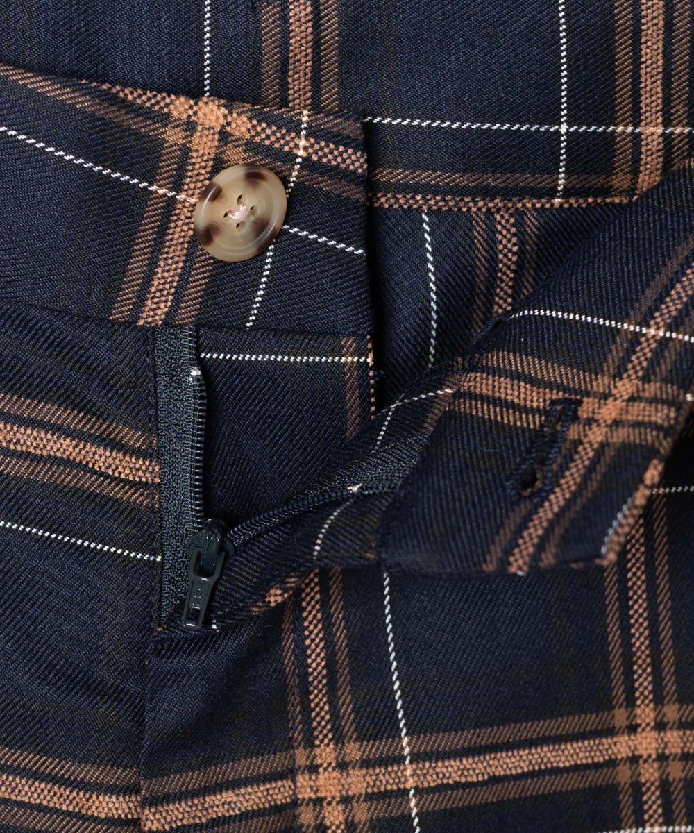 チェックフレアスラックス