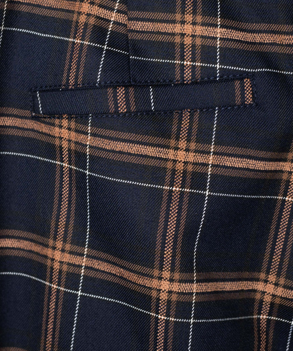 チェックフレアスラックス