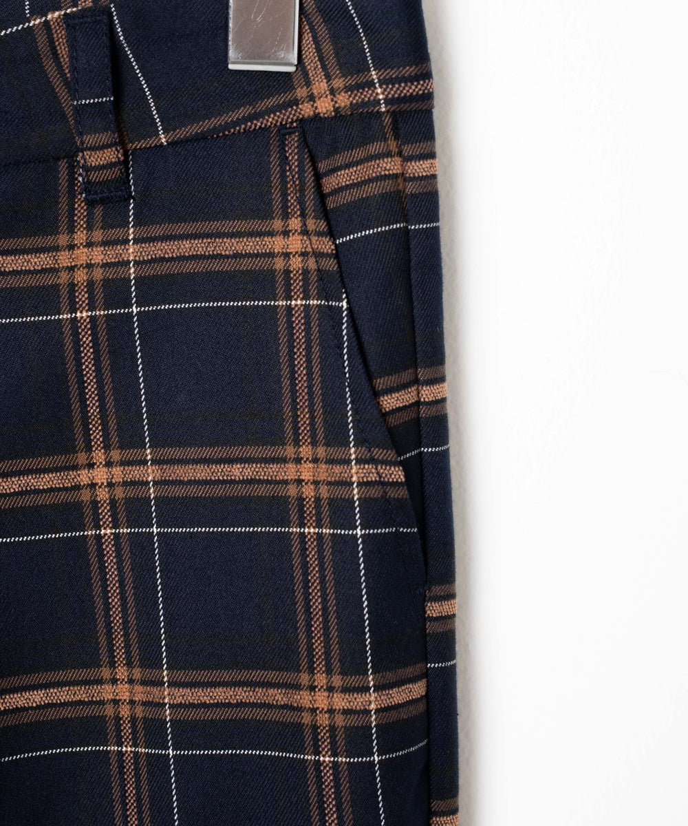 チェックフレアスラックス