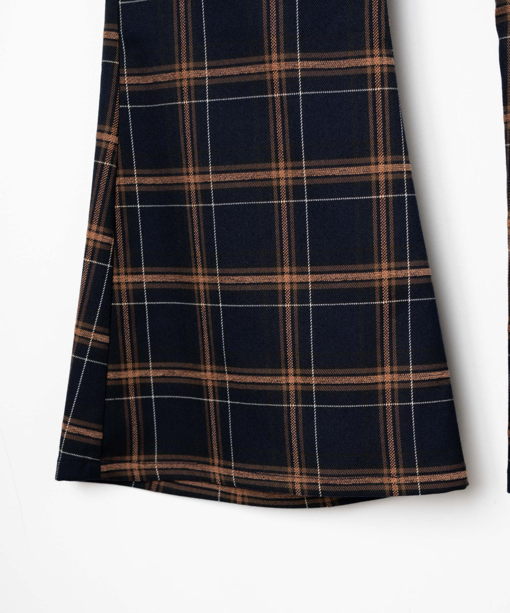 チェックフレアスラックス