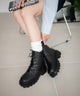レースアップショートブーツ/ブラック