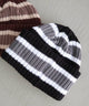 リブショートビーニー/ブラック系ボーダー