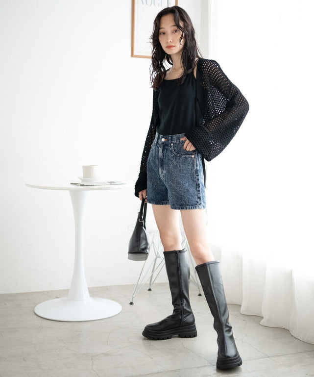 デニム中濃加工　モデル:161cm M着用