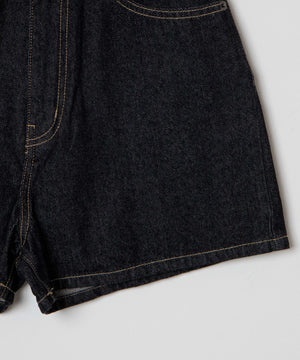 デニム台形ショートパンツ