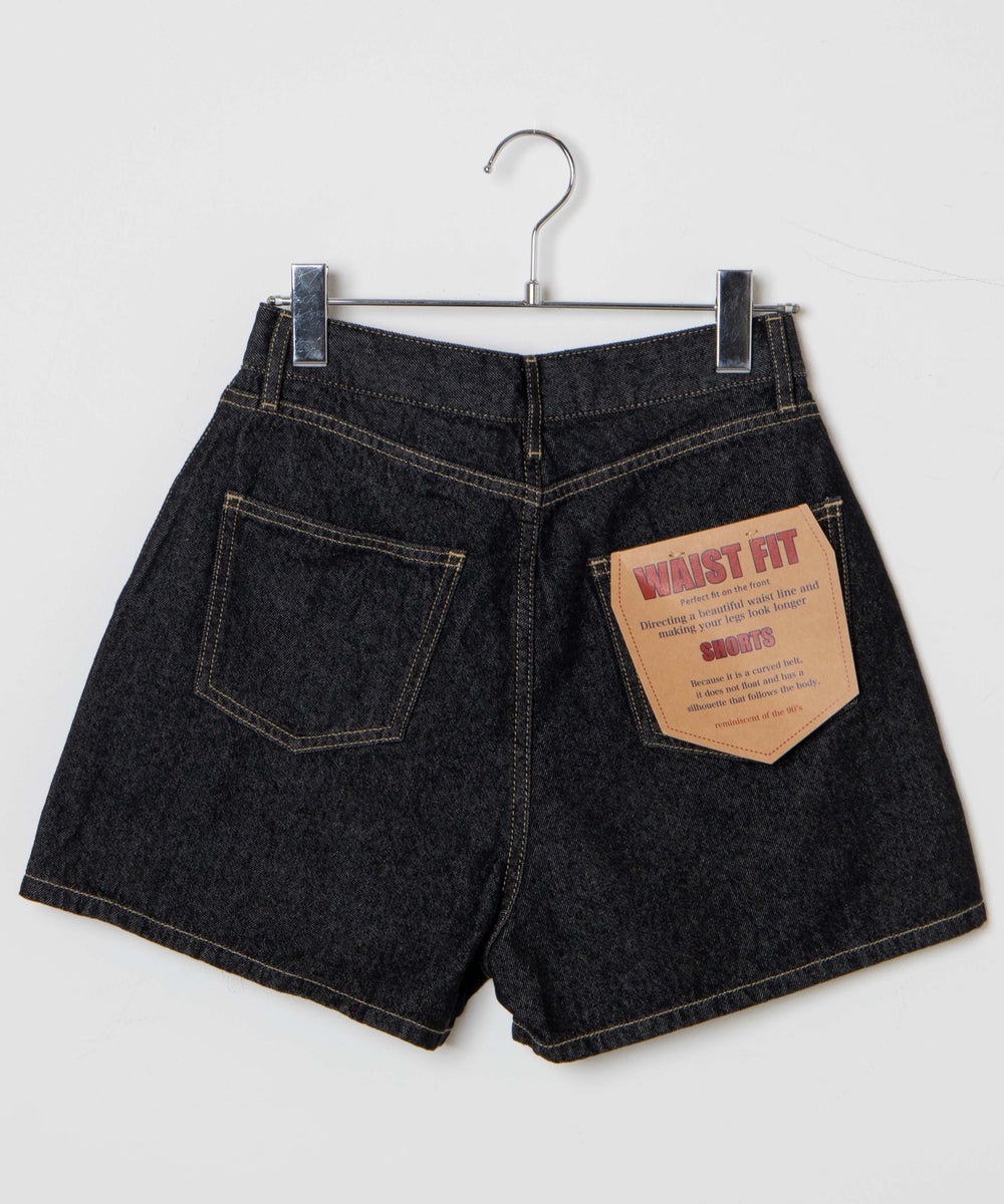 デニム台形ショートパンツ
