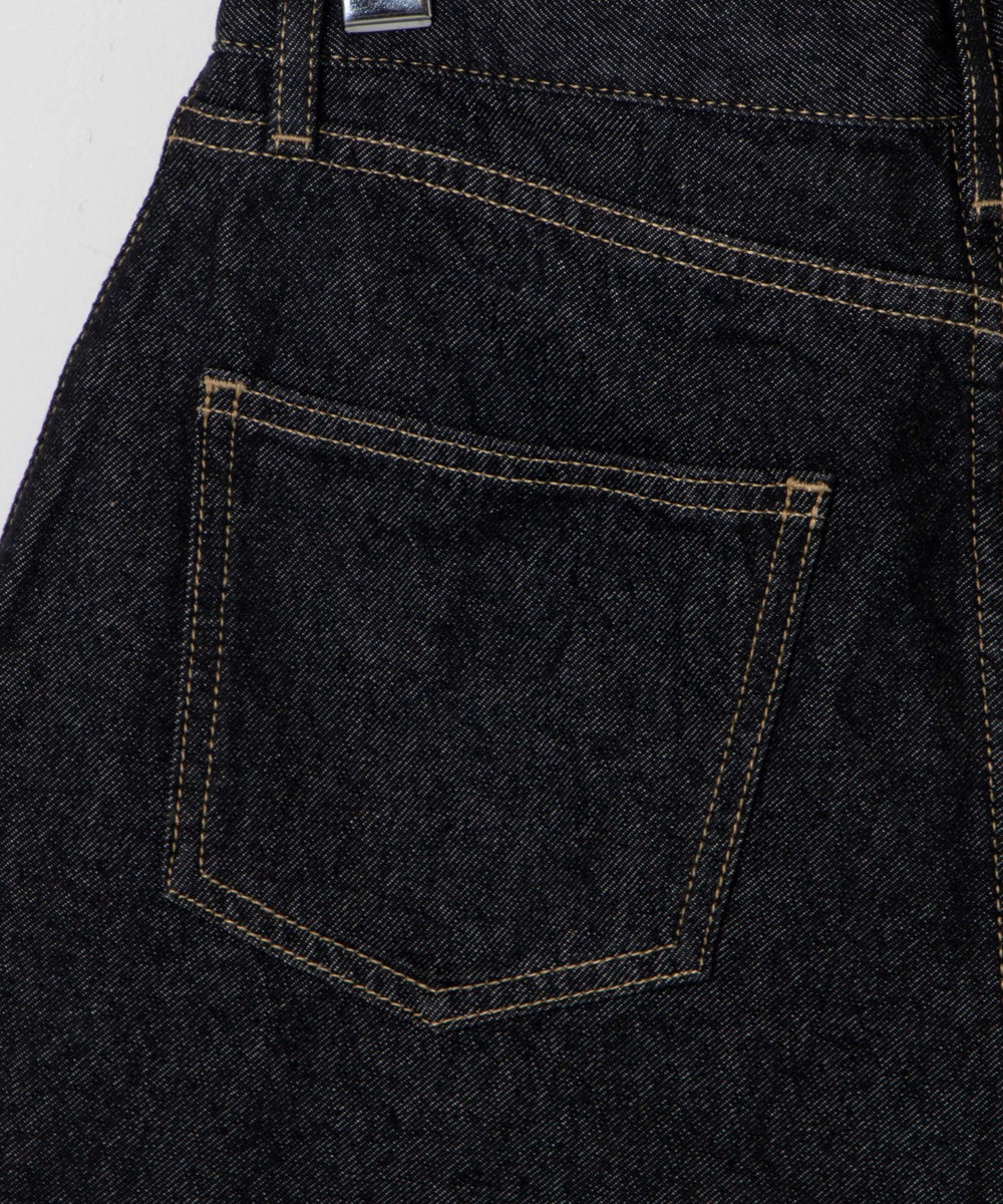 デニム台形ショートパンツ