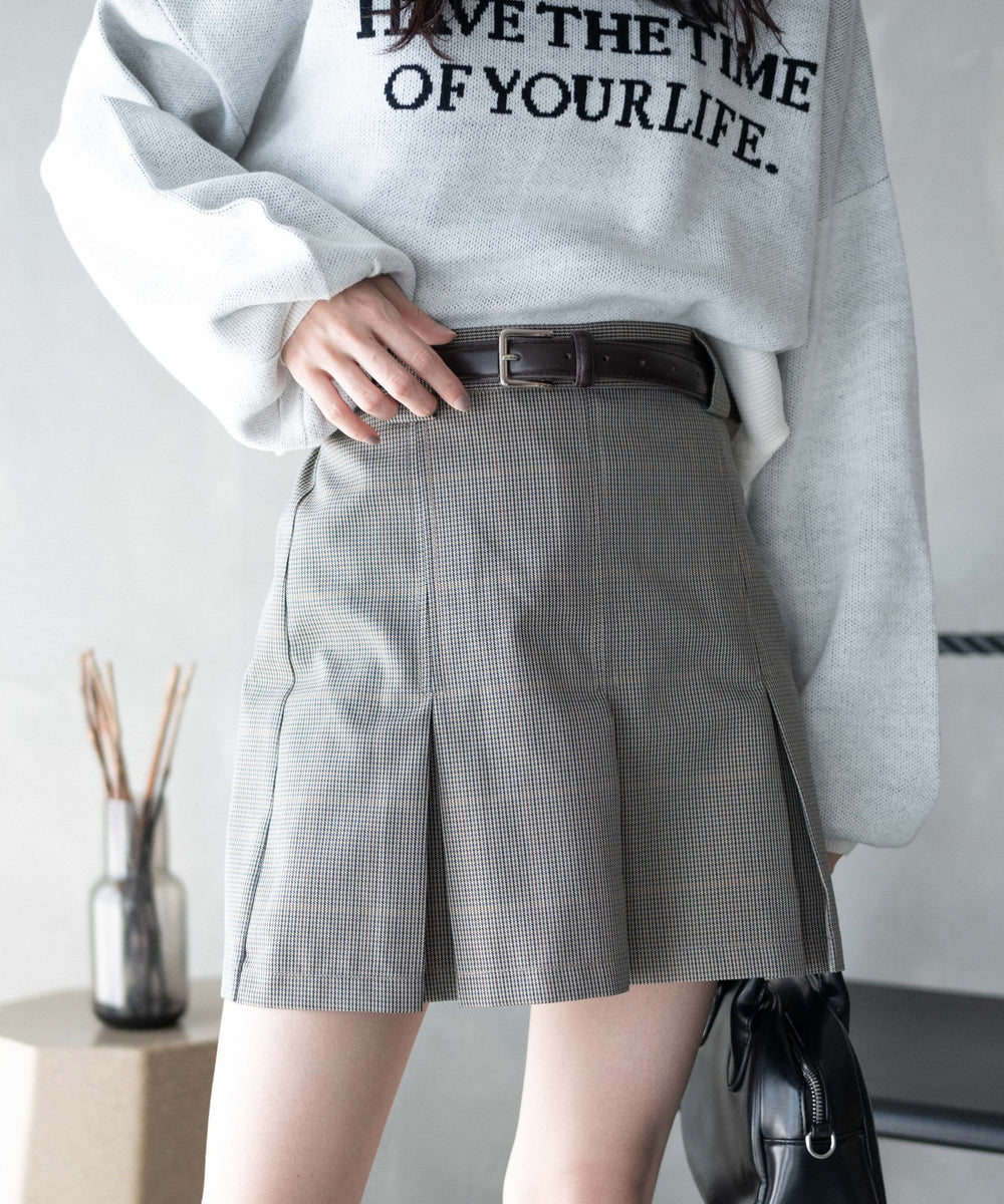 ベージュチェック　モデル:161cm F着用