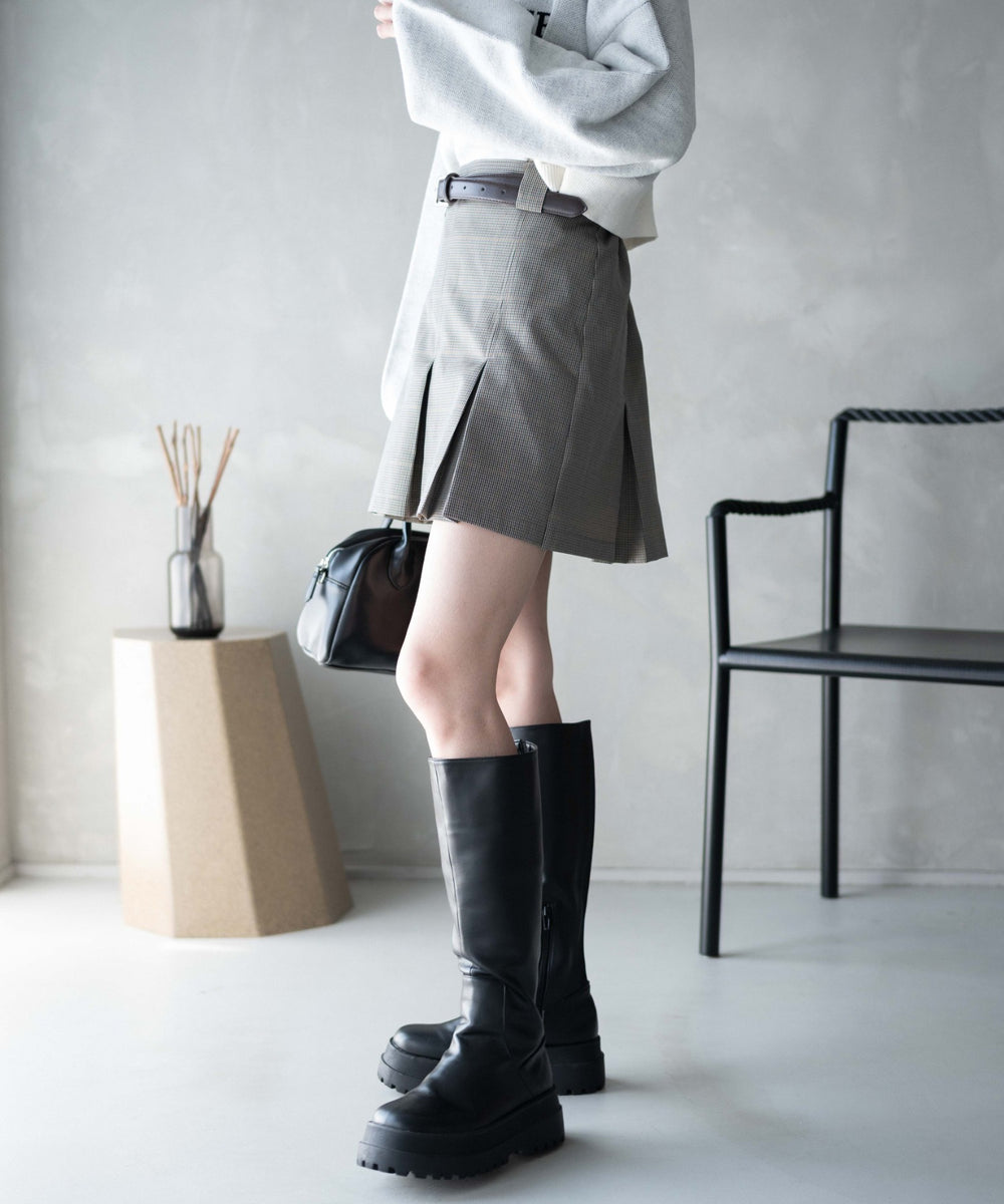 ベージュチェック　モデル:161cm F着用