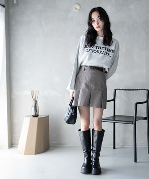 ベージュチェック　モデル:161cm F着用