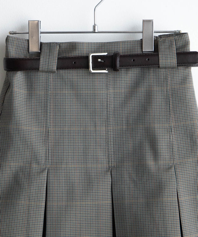 ベルト付プリーツミニスカパン