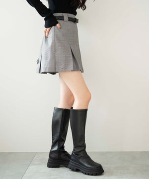 グレー系チェック1　モデル:163cm F着用