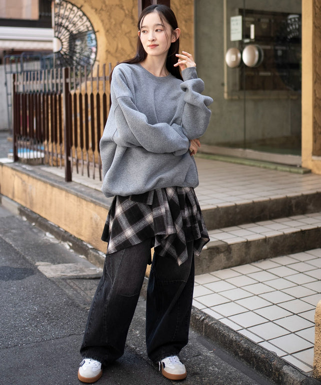 杢グレー　モデル：163cm M着用