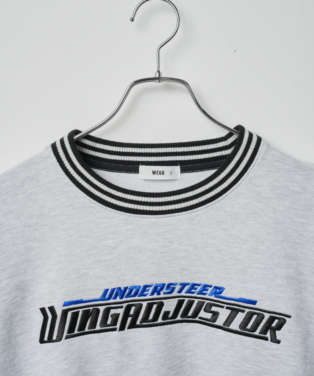 ヘビーウエイト刺繍バイカラープルオーバー