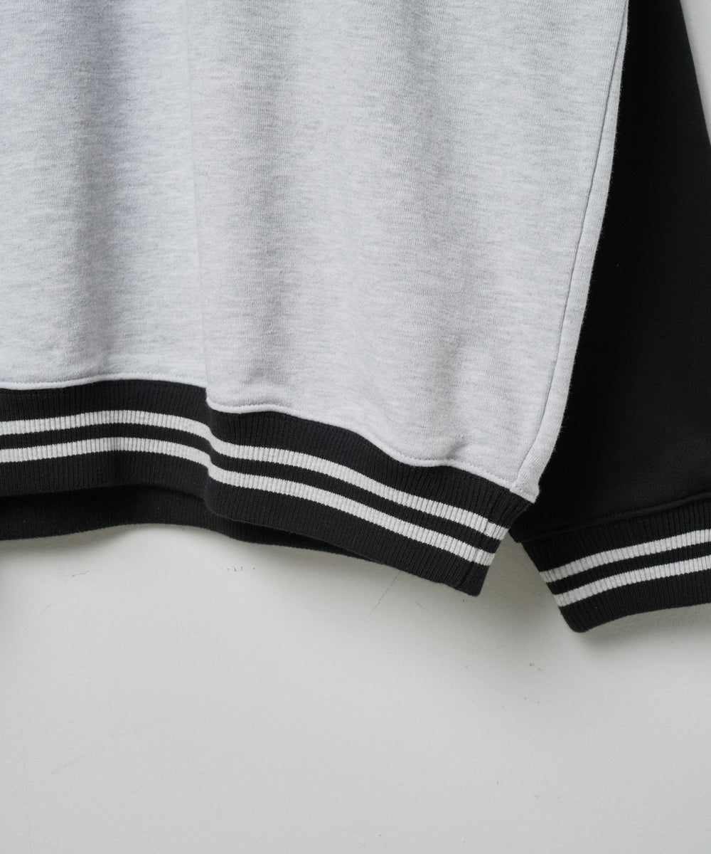 ヘビーウエイト刺繍バイカラープルオーバー