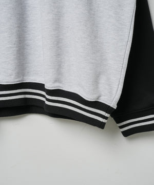 ヘビーウエイト刺繍バイカラープルオーバー