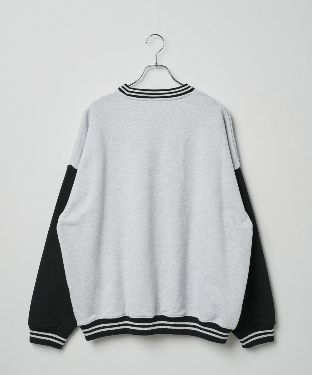 ヘビーウエイト刺繍バイカラープルオーバー
