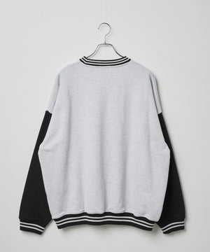 ヘビーウエイト刺繍バイカラープルオーバー
